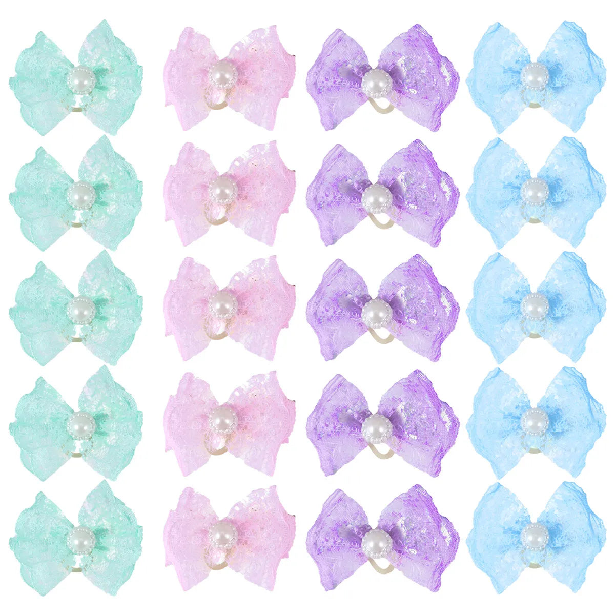 Pet Bowknot Hair Ties Assorted Elastic Rubber Bands Dog Cat Puppy