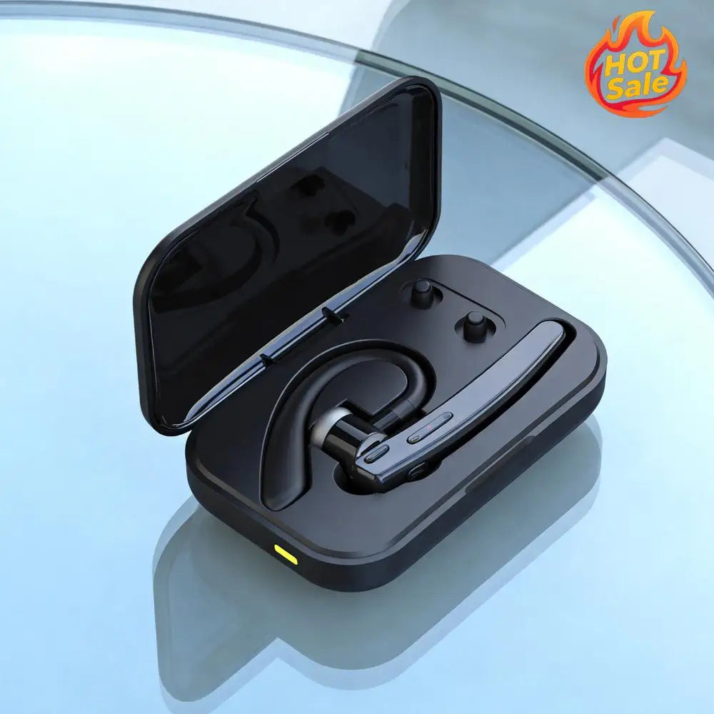 BT 5.4 Open Ear Wireless Earpiece with LED Power Display Built-in Microphone Long Battery for Office Trucker Driving Business Zpaxo