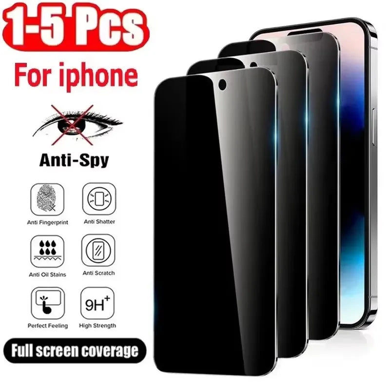 1- Full Cover Anti-spy Tempered Glass Private Screen Protector Iphone