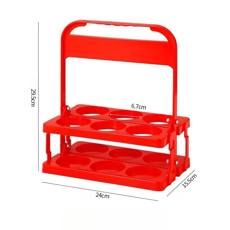1Pcs 6 Hole Beer Bottle Carrier Cup Foldable Reusable Drink Holder Durable Cup Organizer Bar Beverage Display Wine Rack Zpaxo