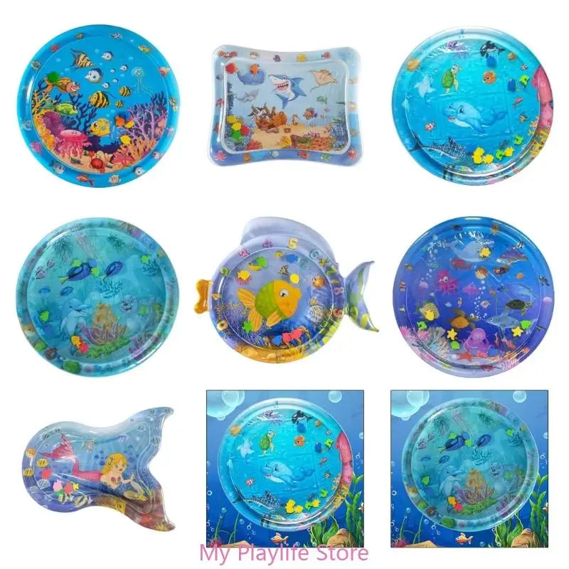 Cats Cooling Mat Napping Pad Dogs Crates Bed Inflatable Bed Lounger Ocean Theme Creative Water Mat Zpaxo