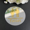 3.94-inch Acrylic Toilet Sign For Men And Women, Bathroom Identification, Round And Square Toilet Mirror Decals For Home Decor. Zpaxo A1