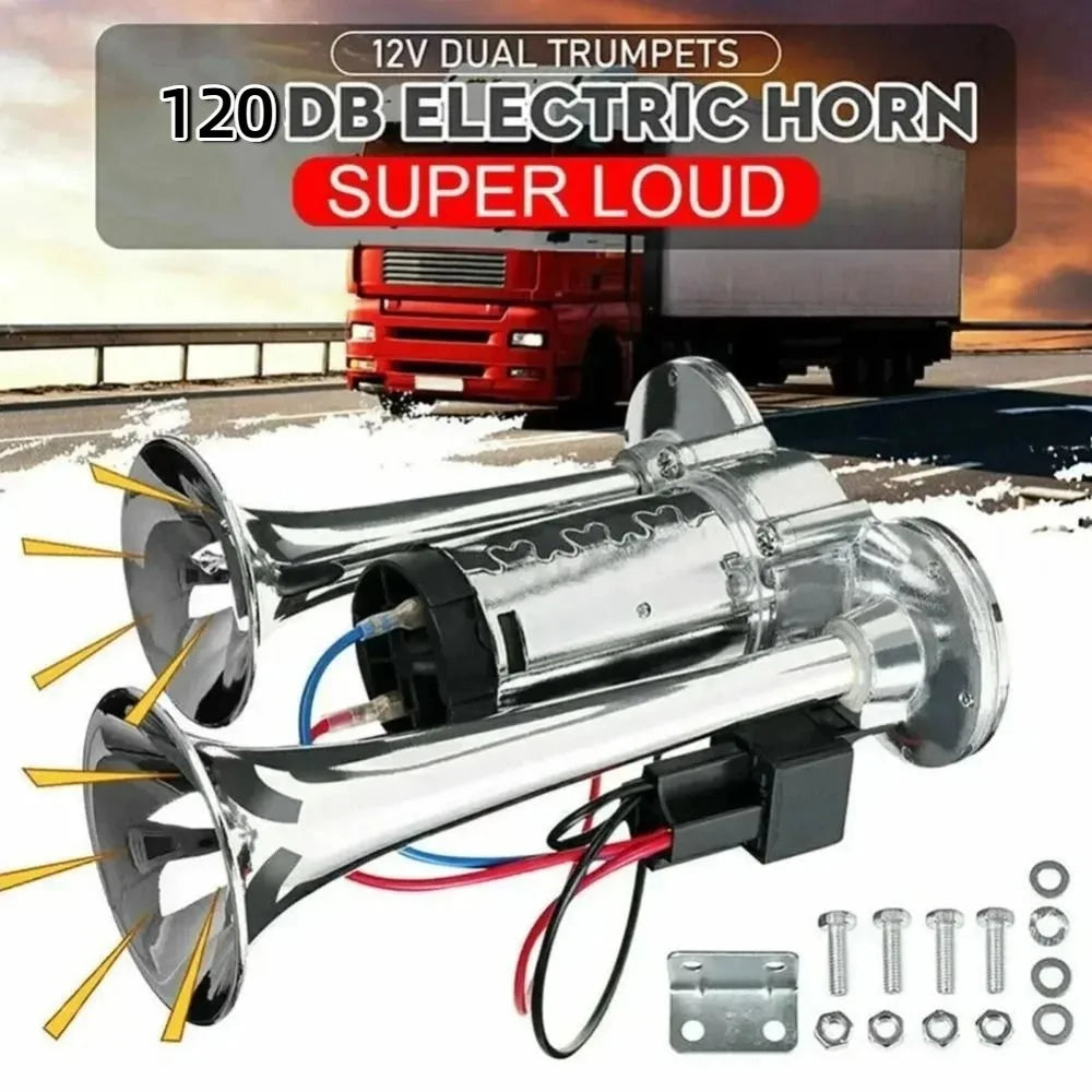 Bus Horn 12V 24V Electric 120DB Solenoid Valve Air Dual Trumpets Zpaxo