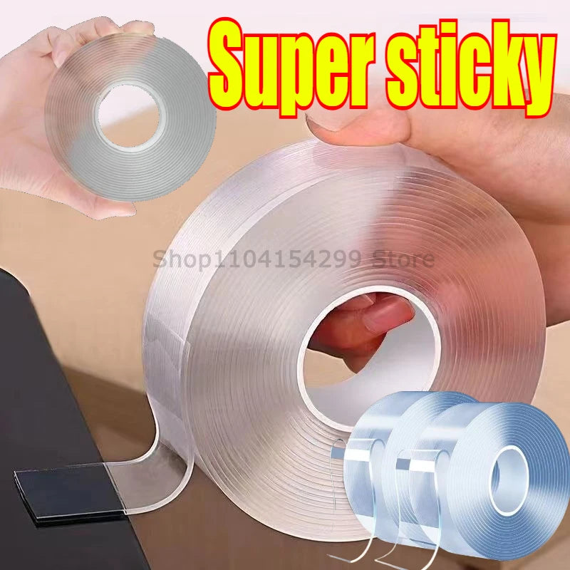 Double Contact Nano Tape Powerful Extra Strong Sided Adhesive for Kitchen and Bathroom Waterproof and Cleanable Tool Zpaxo