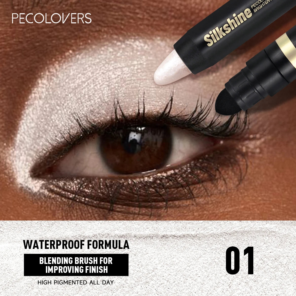1PC Waterproof, Light To Dark, Eye Contour, Gentle Texture, Easy Makeup Remover, 2-in-1 Eyeshadow Stick, Valentine's Day Gift Zpaxo 01