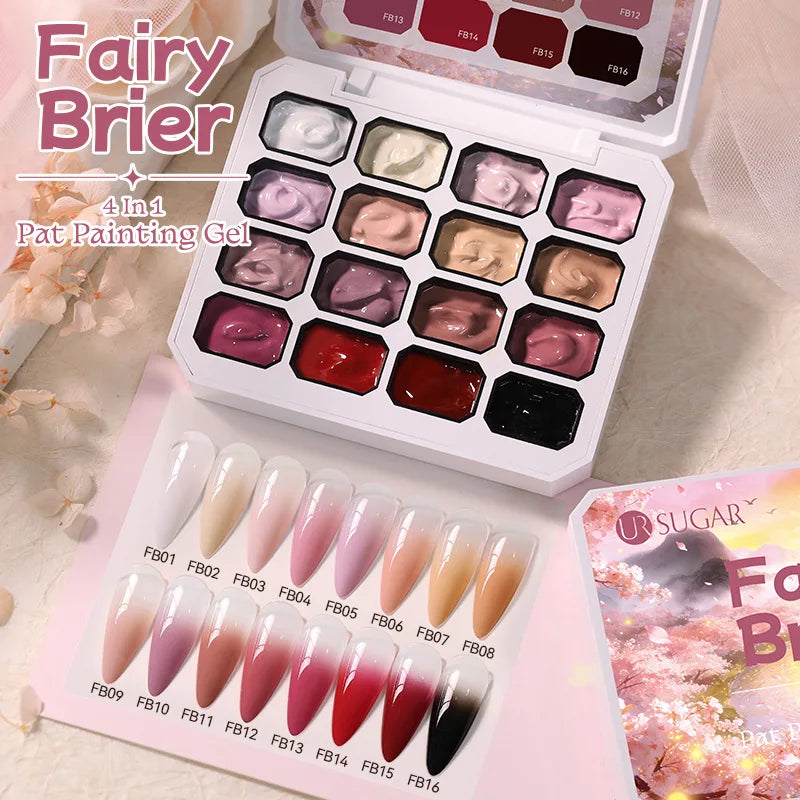 4 in 1 16 Grid Pat Painting Gel Nail Polish Gradient Effect Nail Art Salon Design Long-Lasting Creamy Texture Smooth Application Zpaxo 16 Palace Grid 02