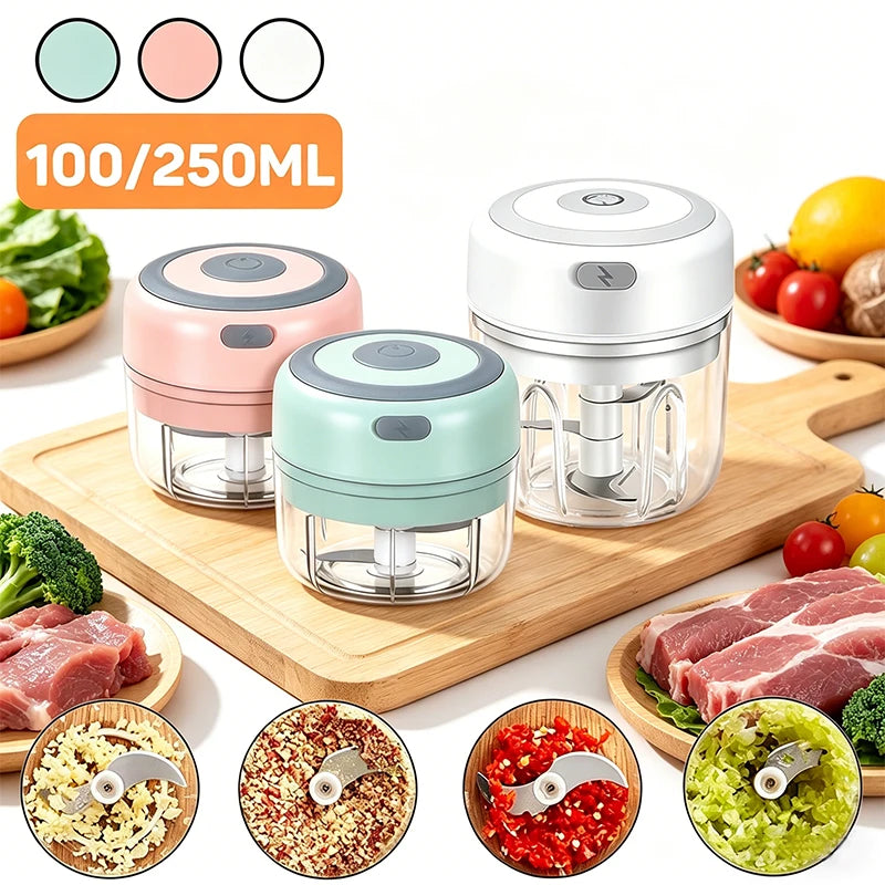 USB Electric Mini Food Chopper – Garlic Masher 100/250ML Electric Food Chopper Zpaxo