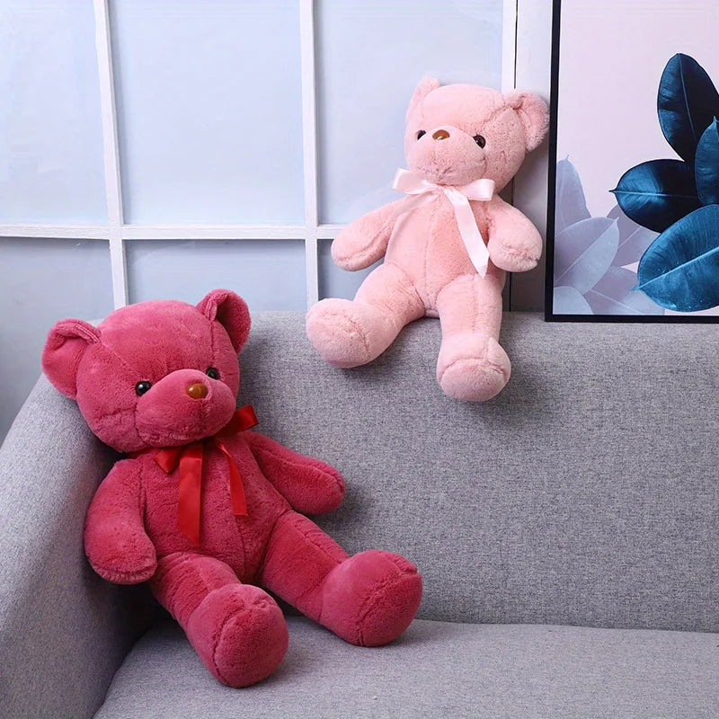 Multicolored Ribbon Teddy Bear Plush Toy Doll Soft Animal Dolls Zpaxo