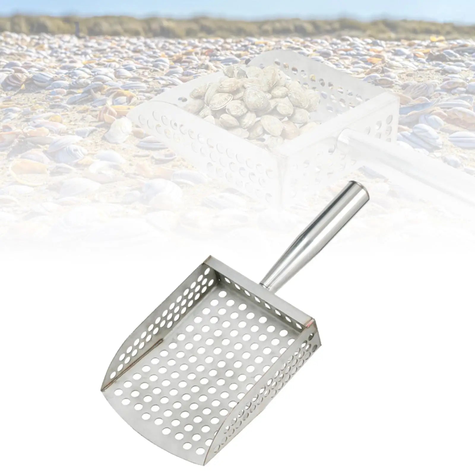 Sand Scoop Handheld Comfortable Handle Digging Sieve Sand Sifter Shovel Metal for Metal Detecting Beach Underwater Seaside Clams Zpaxo Default Title