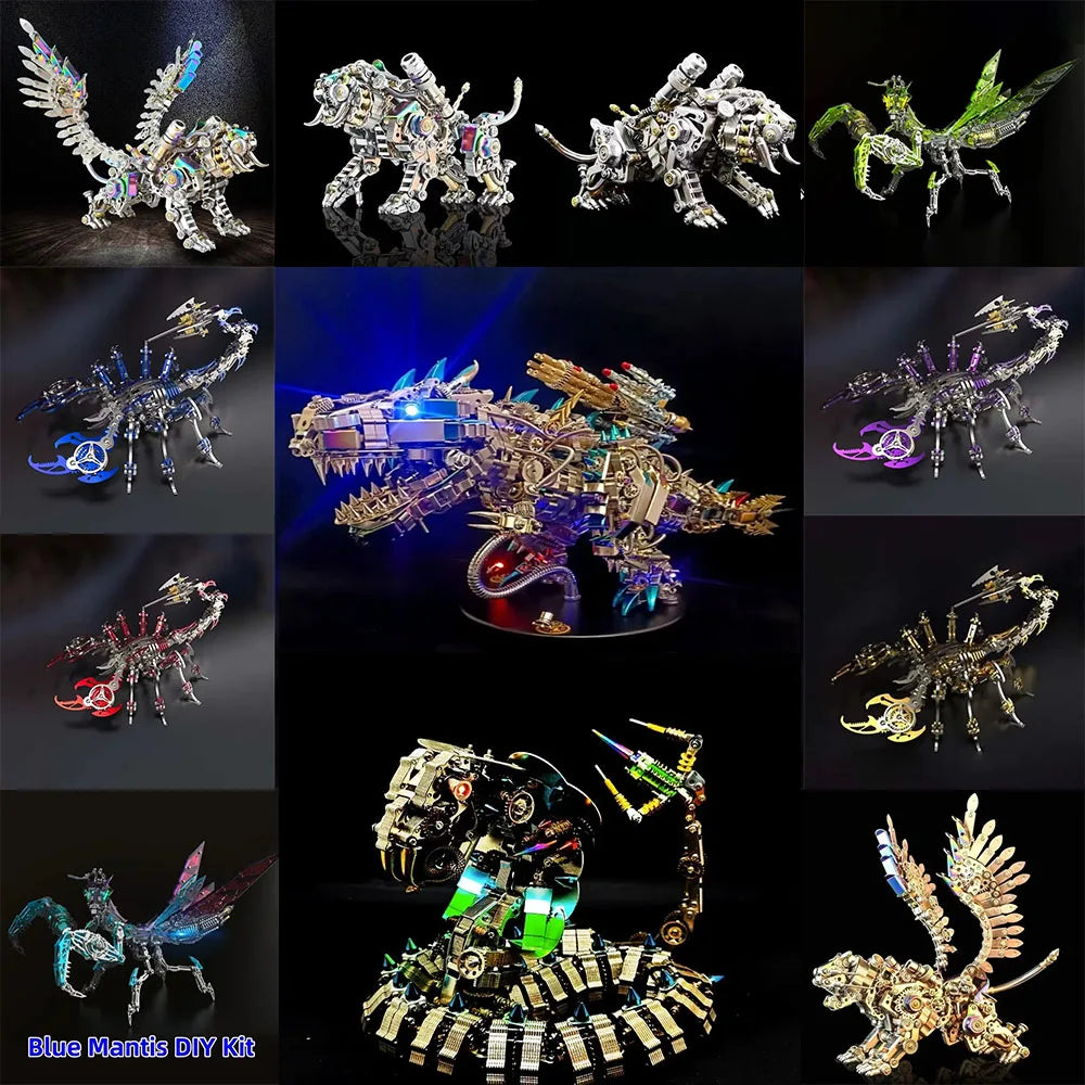 Hell-Level 3D Metal Puzzle Model – T-Rex, Tiger, Cobra & More