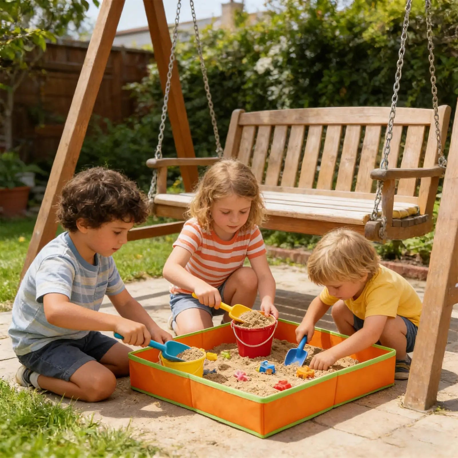 Foldable Kids Sand Table – Portable Outdoor Sandbox Play Tray Kids Sandbox Table Zpaxo