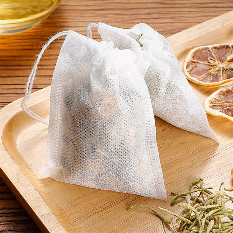 Disposable Teabags Non-woven Fabric Tea Filter Bag Spice Infuser Draw