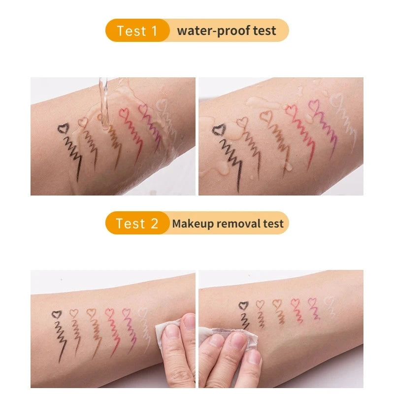 5 Colors Eyeliner Pencil Waterproof Long-lasting Blue Black Brown Easy Wearing Eyeliner Pen Zpaxo