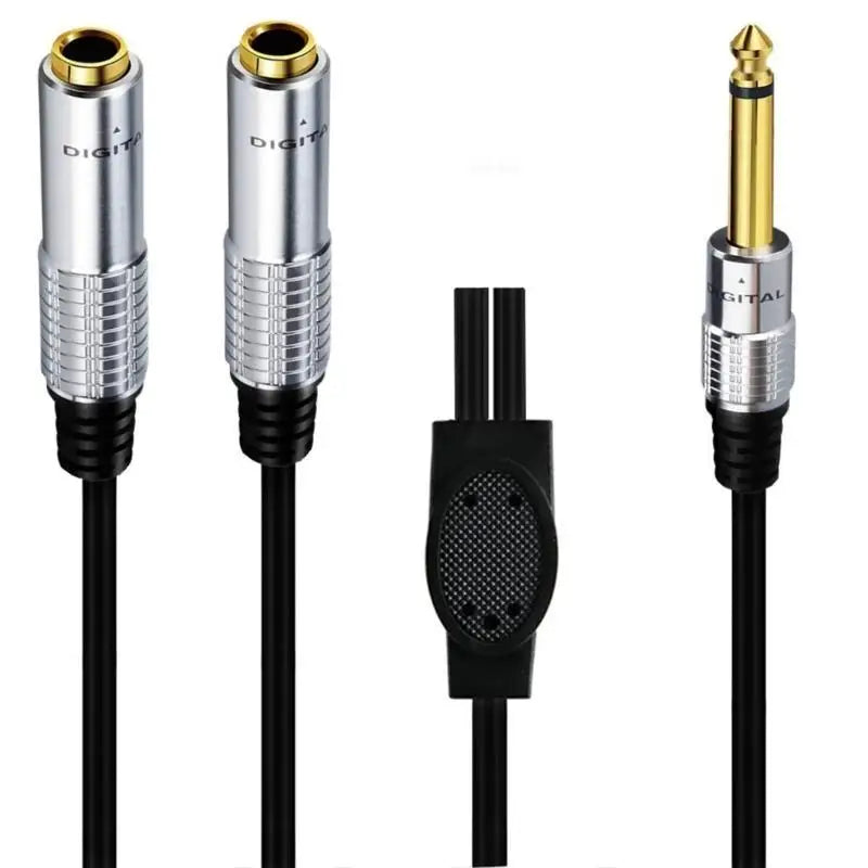652F Male Plug Stereo Double Female Connector Y Splitter Zpaxo