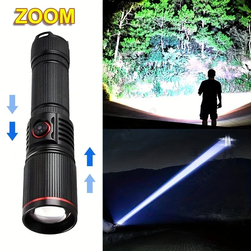POCKETMAN 8000LM Tactical Zoomable LED Flashlight – 6 Modes Tactical LED Flashlight Zpaxo