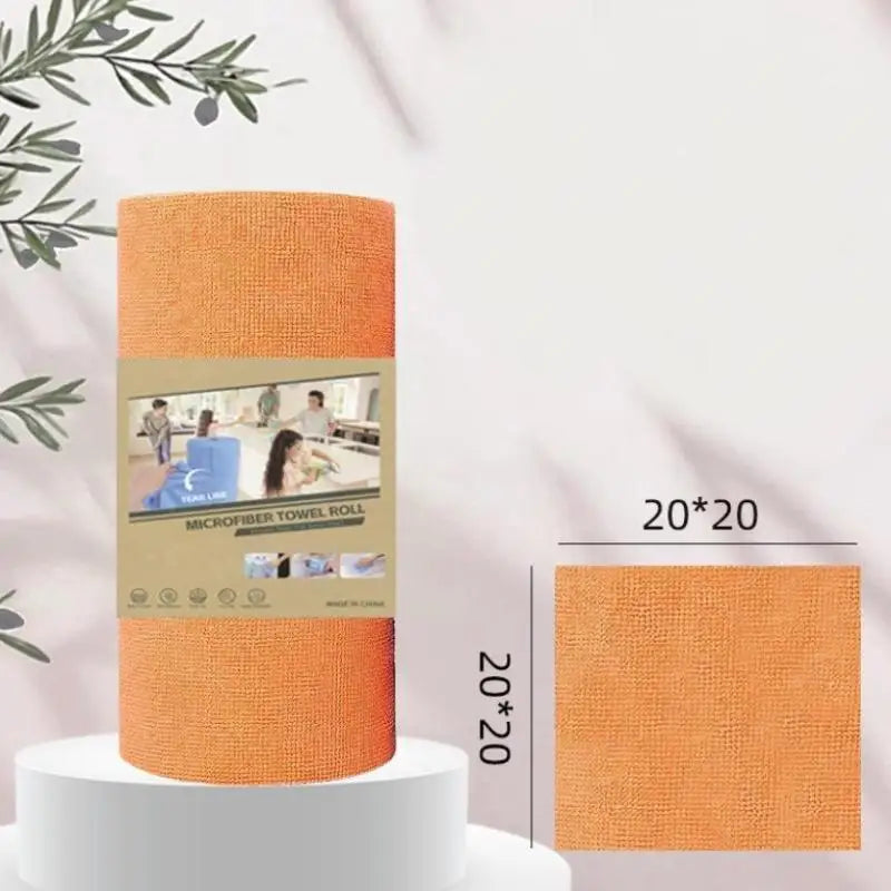 1 Roll Microfiber Cleaning Cloths Reusable Lint-free Towels Kitchen Zpaxo Orange