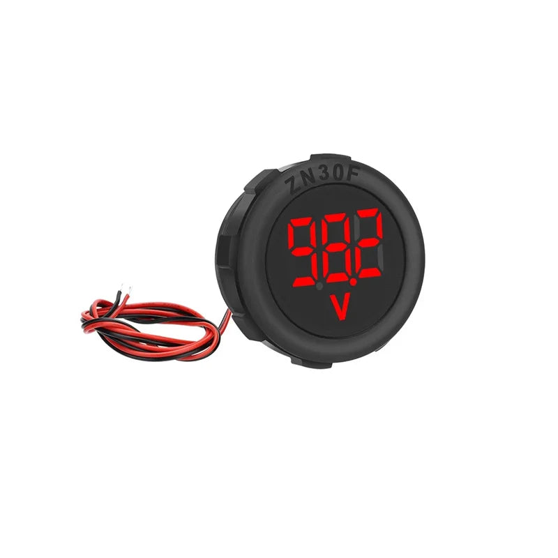 DC 4–100V LED Digital Voltmeter | IP67 Waterproof Panel Gauge