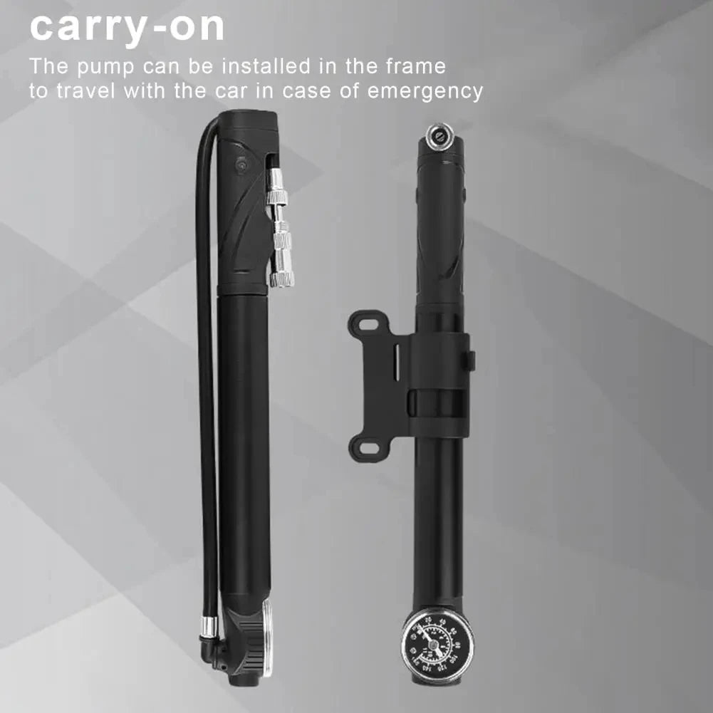 Bicycle Pump Portable High Pressure Bike Pump with Gauge for Universal Handheld Tire Inflation Lightweight Cycling Accesseries Zpaxo
