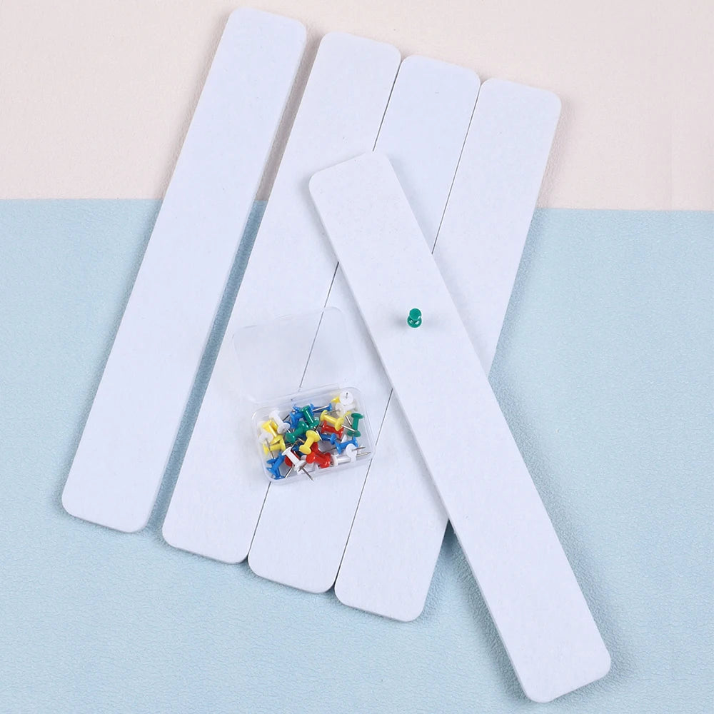 5Pcs Cork Board Bulletin Board Strips with Pushpin Self-Adhesive Felt Pin Boards for Home Office Wall Decor Zpaxo