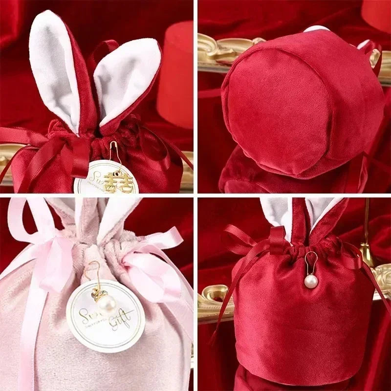 Easter Cute Bunny Packing Bags Velvet Valentine's Day Rabbit
