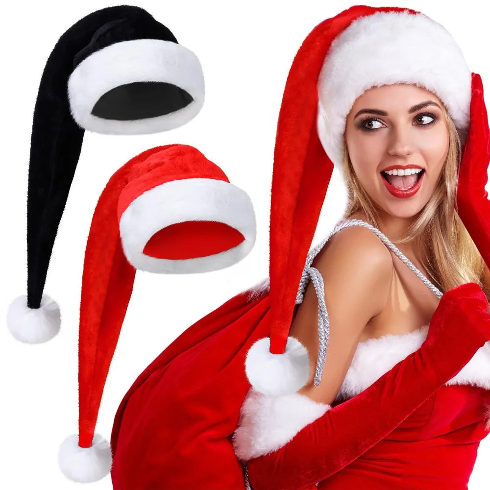Super Long Velvet Santa Hat – Unisex Christmas Hat Gift Christmas Hat Zpaxo