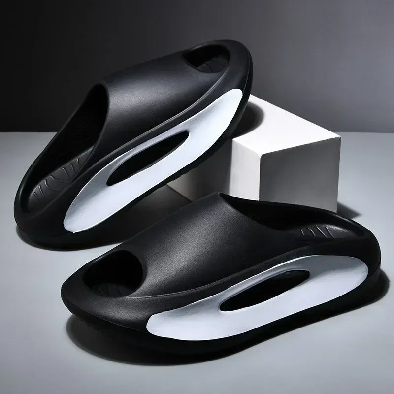 Slippers Men Women Eva Soft Bottom Thick Comfortable Shock-absorbing Zpaxo E2306 Black 36-37