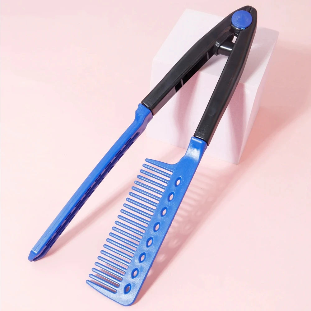 Straight hair brush, V-shaped straightener, straighten hair, suitable for hair salons, special for real hair wigs Zpaxo