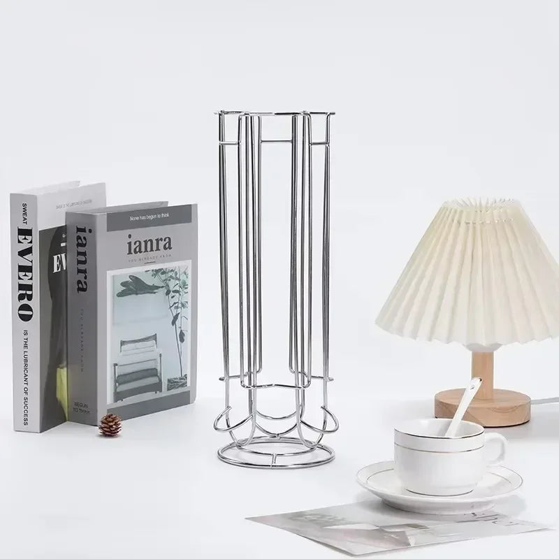 Rotating Coffee Pod Holder – 24-Capsule Large Capacity Metal Rack Coffee Pod Rack Zpaxo