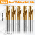 5Pcs Cobalt Spot Weld Drill Bit Set Kit Diameter 5/16-inch (8mm) High Speed Cobalt Steel Weld Cutter Drill Bit Weld Removal Tool Zpaxo Gold gold 8mm 5pc Round