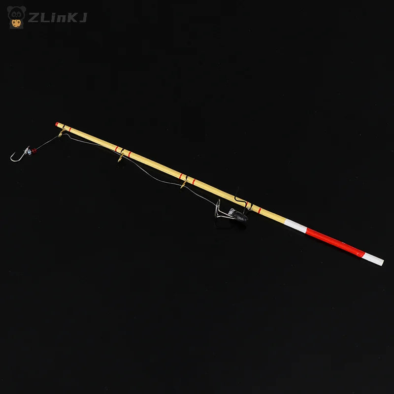 ▶1Pc 1:12 Dollhouse Miniature Fishing Tool Model Toy Dolls House Fishing Rod Pole Zpaxo