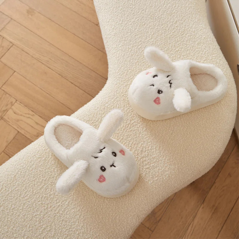White Rabbit Hare Slippers Women's Cute Animal Platform Home Mules