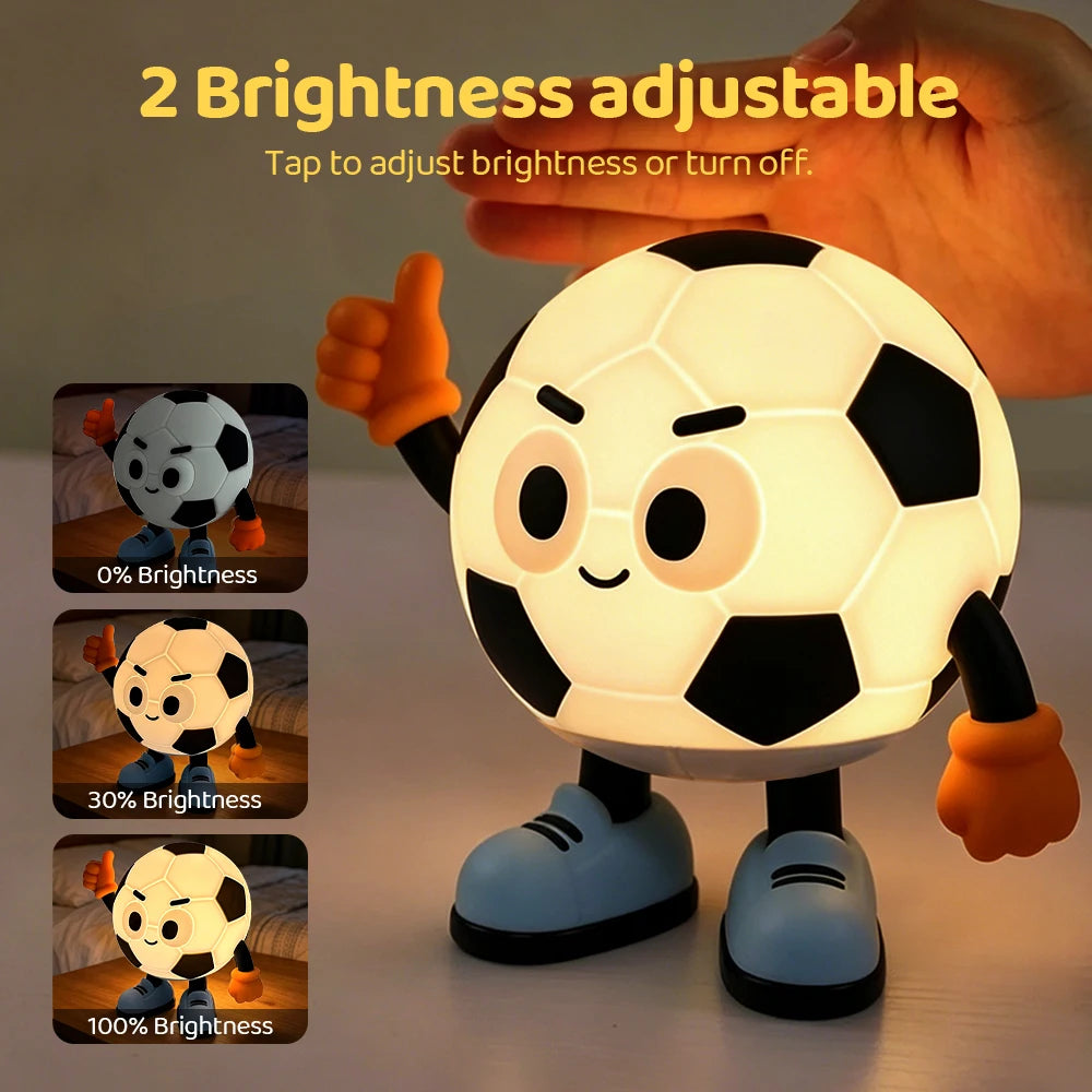 RGB Silicone Soccer Night Light Rechargeable Night Lights With 7 Colors Timer Function Dimmable LED Light For Room Decor Zpaxo