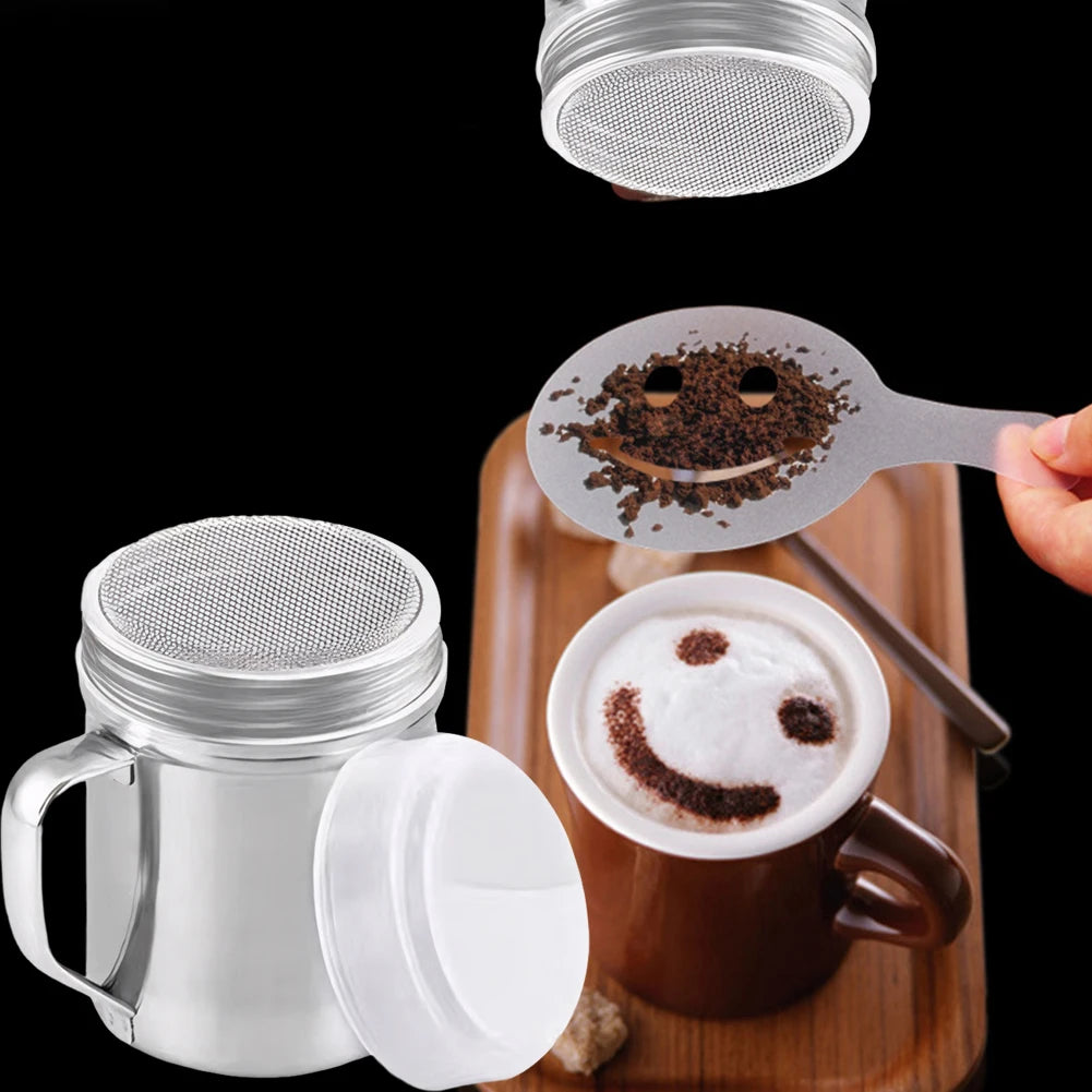 Steel Chocolate Sugar Shaker Cocoa Flour Coffee Sifter Handle
