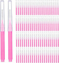 100-Pack Interdental Brush Picks – Dental Flosser Tooth Cleaner Interdental Brush Picks Zpaxo Pink 100pcs