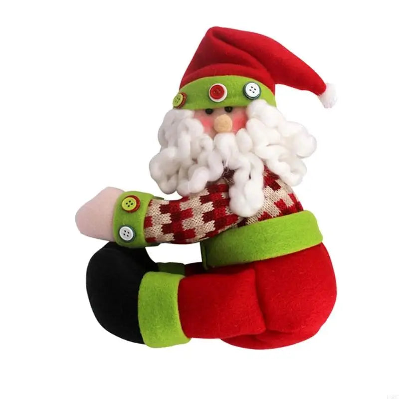 Holiday Themed Knitted Santa Snowmans Tree Toppers Star Fabric