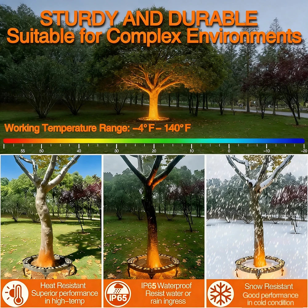 AC220V LED Ring Tree Light Outdoor Waterproof Palm Tree Uplight Adjustable Tree Ring Landscape Lighting For Garden Yard Pathway Zpaxo