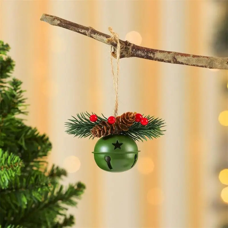 Christmas Bells Decorations 5 Metal Hanging Ornament Indoor Outdoor