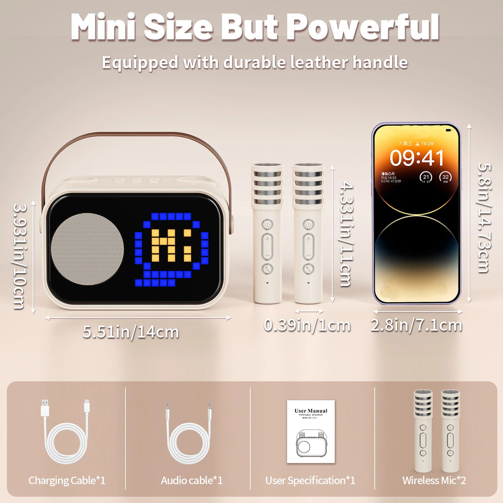 D58 Bluetooth Speaker Karaoke Machine Portable System Wireless