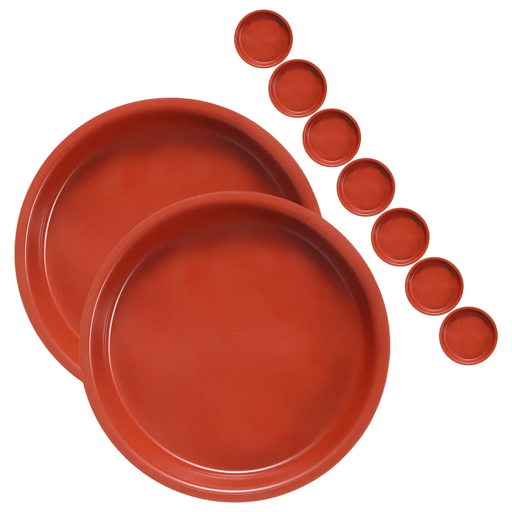 10Pcs Plant Trays Round Plastic Flower Pot Saucers Wear-Resistant Planter Plates Water Catcher Indoor Pots Gardening Accessories Zpaxo