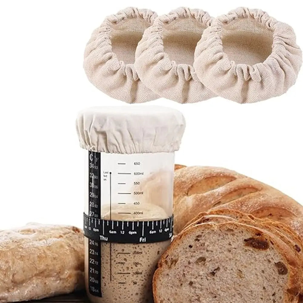 1PC Cotton Cloth Fermentation Bottle Cover Portable Reusable Sourdough Starter Jar Covers Multifunction Dust Cover Zpaxo