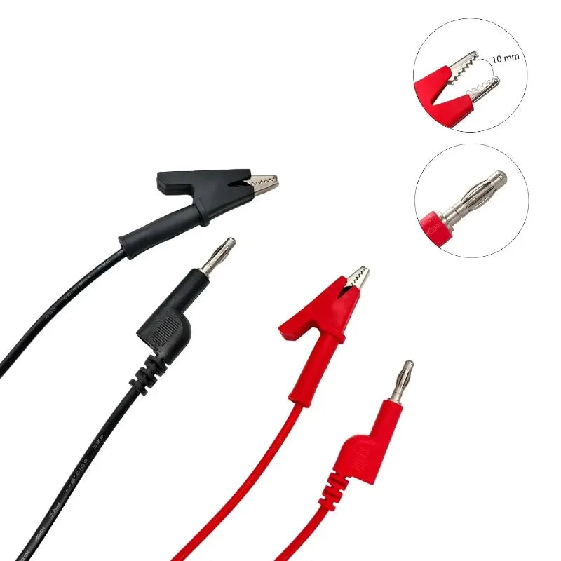 2-Pack 1M Banana Plug Alligator Clip Test Leads – 15A Multimeter Multimeter Test Leads Zpaxo