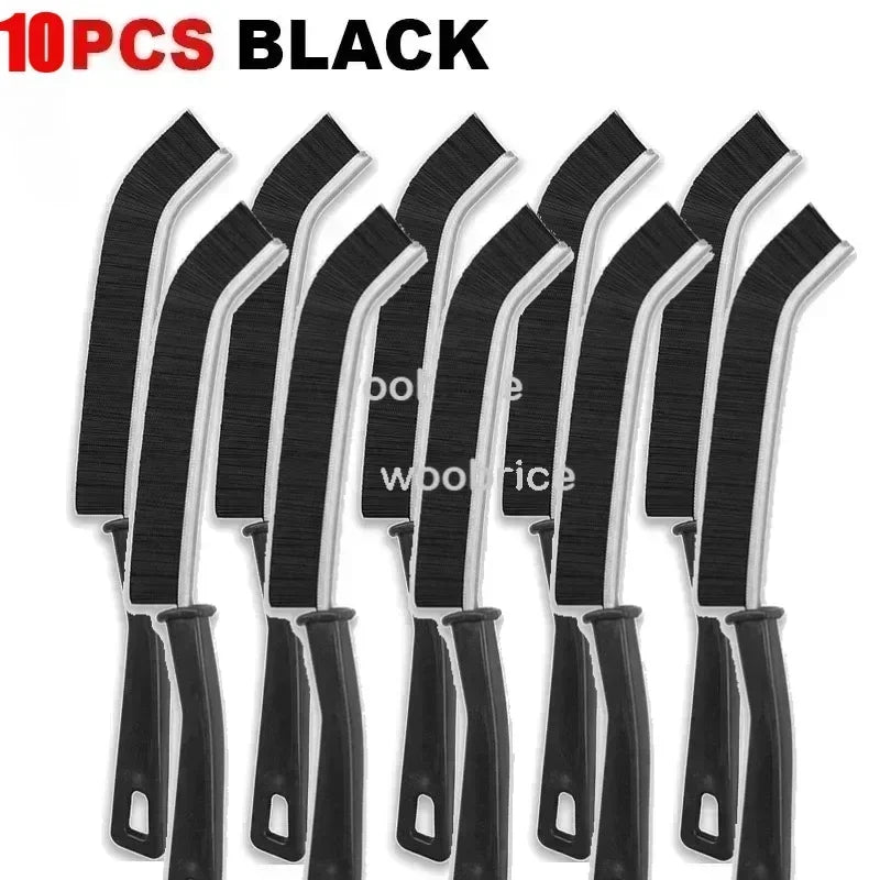 1-10pcs Hard Bristle Crevice Cleaning Brushs-Thin Gap Cleanings Brush Small Cleaning Grout Brush Kitchen Brush Cleaning Tools Zpaxo 10pc black as show