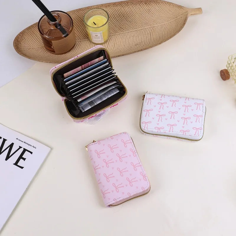 Women's Bowknot Card Holder – Cute Mini Coin Purse Multi-Slot Mini Card Holder Wallet Zpaxo