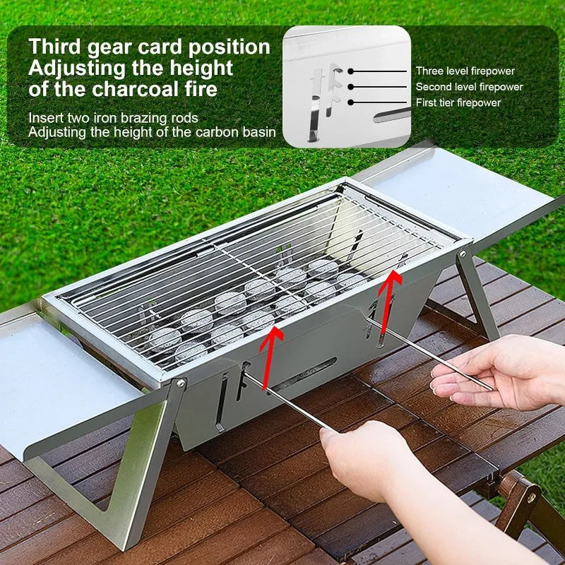 Portable Charcoal Grill Folding Barbecue Small BBQ Lightweight