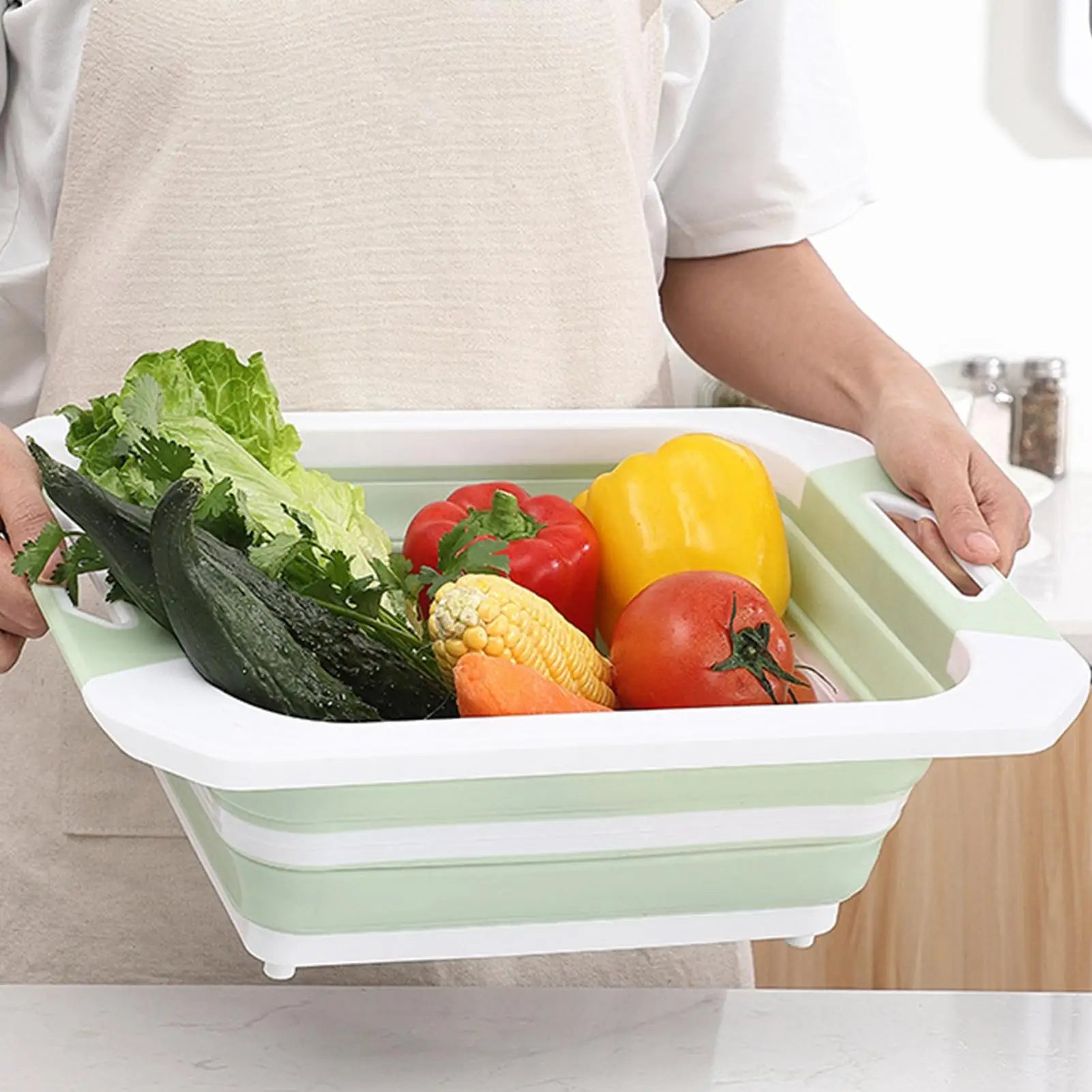 Foldable Cutting Board Compact Multipurpose Bin Foldable Cutting Board Basin for Meat Fruit Vegetables BBQ Picnic Backyard Beach Zpaxo