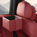 Leather Foldable Car Trash Bin Waterproof Space Saving Backseat Zpaxo Red-