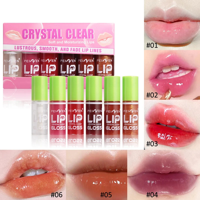 6-color Lip Gloss Waterproof Durable Non Greasy Easy Beginner Friendly