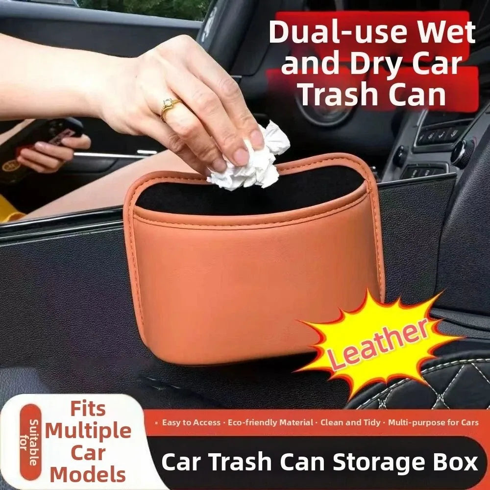 Leather Car Cup Holder Space Saving Waterproof Door Storage Box Zpaxo
