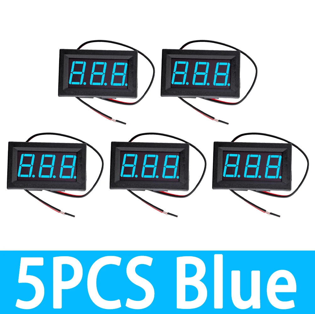 0 56 RGB LED AC Voltmeter 70-500V 2-Wire Voltage Meter 110V 220V DIY Zpaxo 5PCS Blue