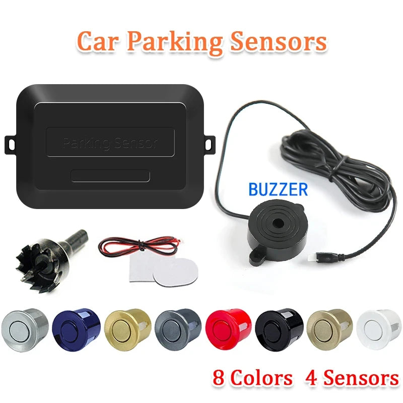4 Sensors Buzzer Car Parking Sensor Reverse Backup Radar Sound Alert